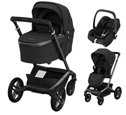 Детская коляска Maxi-Cosi Fame 3 в 1 с автокреслом CabrioFix Essential black Twillic Black/Черный 1973274228 - фото 53639