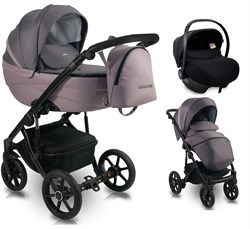 Детская коляска Bexa Ideal 3 в 1 с автокреслом Avionaut Cosmo ID 04 фиолетовый+т.пудра кожа 1073383312 - фото 53832