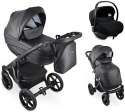 Детская коляска Bexa Ideal Eco 3 в 1 с автокреслом Avionaut Cosmo IE01 черный+черная кожа 1660240621 - фото 53840