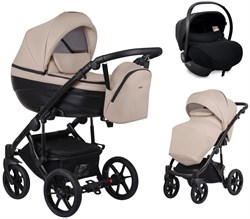 Детская коляска Bexa Ideal Eco 3 в 1 с автокреслом Avionaut Cosmo IE02 черный+св.бежевая кожа 1150192250 - фото 53845