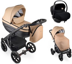 Детская коляска Bexa Ideal Eco 3 в 1 с автокреслом Avionaut Cosmo IE03 черный+т.бежевая кожа 1328370031 - фото 53873