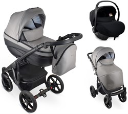 Детская коляска Bexa Ideal Eco 3 в 1 с автокреслом Avionaut Cosmo IE05 черный+св.серая кожа 287785864 - фото 53878