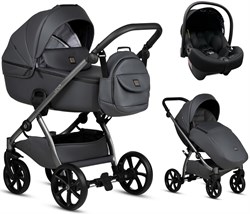 Детская коляска Tutis Uno 5 Plus Leather collection 3 в 1 с автокреслом Elo Lux EduSky Black 1402166 Licorice 2052634853 - фото 55755