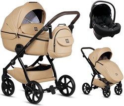 Детская коляска Tutis Uno 5 Plus Leather collection 3 в 1 с автокреслом Elo Lux EduSky Black 1402167 Caramel 1271640580 - фото 55771