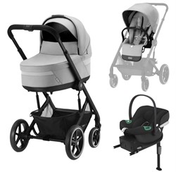 Коляска 3 в 1 Cybex Balios S Lux BLK и автокресло Aton B2 i-Size Volcano Black с базой isofix Base One Lava Grey с дождевиком 432592705 - фото 56217
