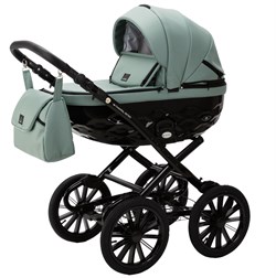 Детская коляска Adamex Chantal Retro Deluxe 2 в 1 C-SA20 (СЕРО-ЗЕЛЕНАЯ КОЖА) 2041420429 - фото 5686