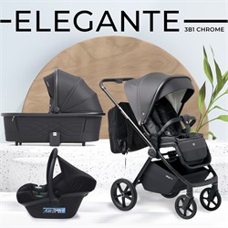 Детская коляска Sweet Baby Elegante 3 в 1 Chrome Grey 427224 1396066646 - фото 56945