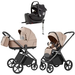 Коляска Carrello Vector 2025 CRL-6551 Ammonite AY329 Pro Absolute Black с базой Isofix 3 в 1 Mellow Beige 1457946465 - фото 59178