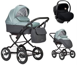 Детская коляска Indigo Charlotte Sity Classic 12 3 в 1 с автокреслом Avionaut Cosmo Cs02 т.серый+шалфей 1927107058 - фото 61154