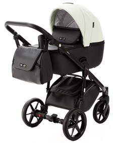 Детская коляска Adamex Nola Deluxe 3 в 1 N-SD104 (КРЕМОВАЯ КОЖА + ЧЕРН.КОЖА) 1417492378 - фото 64595