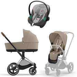 Коляска 3 в 1 Cybex Priam IV Chrome Brown complete и автокресло Aton S2 i-Size Lava Grey Cozy Beige 798242271 - фото 72043
