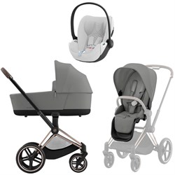 Коляска 3 в 1 Cybex Priam IV Rosegold complete и автокресло Cloud T i-Size Platinum White Plus Mirage Grey 389226920 - фото 73025
