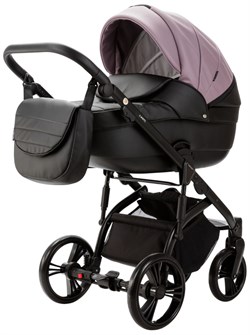 Детская коляска Adamex Lanti Deluxe 3 в 1 LN-SD106 (СИРЕНЕВ.КОЖА + ЧЕРН. КОЖА) 1859325010 - фото 74552
