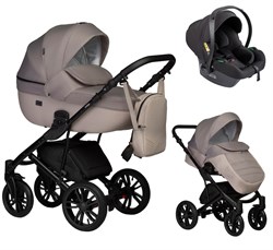 Детская коляска Indigo Mio S 3 в 1 01 св.бежевая кожа+бежевый 314048275 - фото 78326