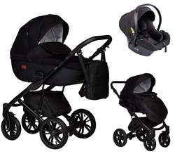 Детская коляска Indigo Mio S 3 в 1 02 черная кожа+черный 42055310 - фото 78341