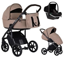 Детская коляска Roan Bass Next 3 в 1 с автокреслом Tutis Elo Black RN233/1 Amber Black 1880264824 - фото 78501