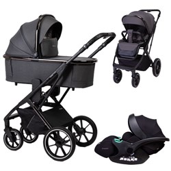 Детская коляска Peppy Tecla 3 в 1 с автокреслом Verona Shadow Antrazit Chrome Edition Графитовый 491546332 - фото 78907