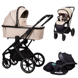 Детская коляска Peppy Tecla 3 в 1 с автокреслом Verona Stone Chrome Edition Бежевый 1818944177 - фото 78951