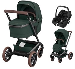 Детская коляска Maxi-Cosi Fame 3 в 1 с автокреслом CabrioFix Essential black Twillic Green/зеленый 1978303404 - фото 81213