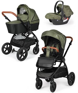 Детская коляска 3 в 1 Tomix Walker LUX GREEN+SHINNY BLACK 222307683 - фото 81935