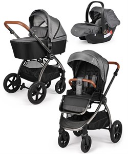 Детская коляска 3 в 1 Tomix Walker LUX GREY+DARK GREY 1657736875 - фото 81965