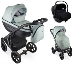 Детская коляска Bexa Ideal Eco 3 в 1 с автокреслом Avionaut Cosmo IE04 черный+шалфей кожа 550685905 - фото 82102