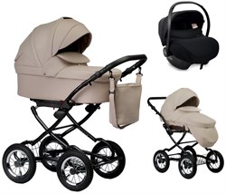 Детская коляска Indigo Barbara Eco Classic 3 в 1 с автокреслом Avionaut Cosmo Be02 св.бежевая кожа 535180932 - фото 82176