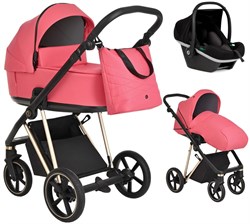 Детская коляска Roan Sol Luxury 3 в 1 с автокреслом Tutis Elo Black RSL/4040 Viva Magenta/Gold 1021716423 - фото 83921