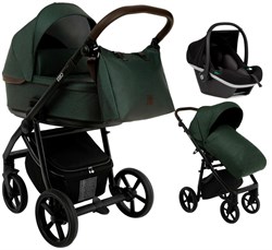 Детская коляска Roan Esso 2025 3 в 1 с автокреслом Tutis Elo Black ESS113/1 Dark Green/Black 238318733 - фото 85661