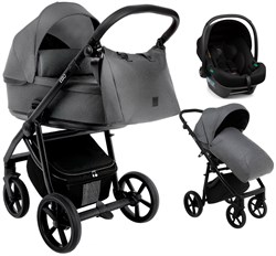 Детская коляска Roan Esso 2025 3 в 1 с автокреслом Tutis Elo Lux Black ESS114/1 Grey/Black 1433766764 - фото 85731