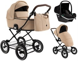 Детская коляска Roan Bass Next Classic Кожа d12 3 в 1 с автокреслом Elo Black RCL302/1 Caramel 1550321714 - фото 86218