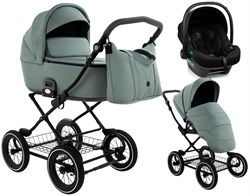 Детская коляска Roan Bass Next Classic Кожа d12 3 в 1 с автокреслом Elo Lux Black RCL303/1 Misty Mint/Grey 1285064979 - фото 86314