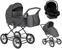 Детская коляска Roan Bass Next Classic d12 3 в 1 с автокреслом Tutis Elo Lux Black RCL263/1 Steel Grey 740999271 - фото 86335