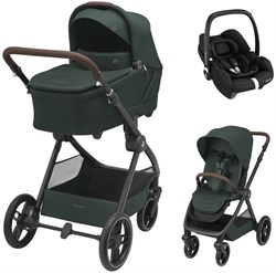 Коляска детская Maxi-Cosi Oxford Plus 3 в 1 с автокреслом CabrioFix Essential black 1978403110 Twillic Green/Зеленый 1407626105 - фото 87636