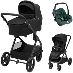 Коляска детская Maxi-Cosi Oxford Plus 3 в 1 с автокреслом CabrioFix Essential green 1978390110 PlusTwillic Black/Черный 1552844336 - фото 87889