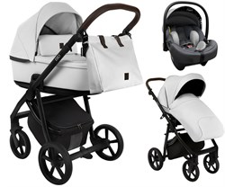 Детская коляска Roan Esso 2025 Кожа 3 в 1 с автокреслом Tutis Elo Lux EduSky Grey ESSK/215/1 White/Black/руч.Тем.коричневый 123627999 - фото 91950