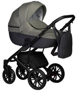 Детская коляска Indigo Mio S 2 в 1 05 т.серая кожа+зеленый 657844889