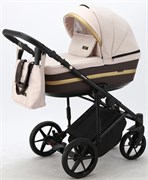 Детская коляска Adamex Rimini 2 в 1 RI84-TIP СВ.БЕЖЕВО-РОЗОВ+Т.КОРИЧНЕВ.КОЖА+ЗОЛОТО.ОТДЕЛКА 202233200