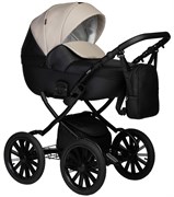 Детская коляска Indigo Mio Eco Plus 14 2 в 1 04 черная кожа+св.бежевая кожа 1476537916