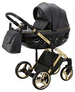 Детская коляска Adamex Chantal Special Edition Deluxe 2 в 1 C113 (ЧЕРН.ПЕРЛ.КОЖА+ЗОЛОТО РАМА) 1574914708