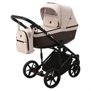 Детская коляска Adamex Amelia 2 в 1 AM267-TIP (СВ.БЕЖ.ТК+ КОРИЧНЕВ.КОЖА) 1578841711