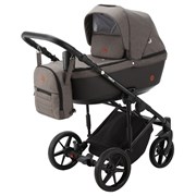 Детская коляска Adamex Amelia 2 в 1 AM244-TIP (ШОКОЛАД.ТК.+ЧЁРН. КОЖА) 5262440