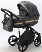 Детская коляска Adamex Rimini Deluxe 2 в 1 RI210 Т.СЕР.КОЖА+ЗОЛОТО.ОТДЕЛКА 80275595