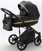 Детская коляска Adamex Rimini Deluxe 2 в 1 RI203 ЧЕРН.КОЖА+ЗОЛОТО.ОТДЕЛКА 2009484135