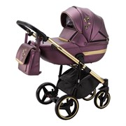 Детская коляска Adamex Cortina Deluxe 2 в 1 CT335 (СИРЕНЬ ПЕРЛ.КОЖА+ЗОЛОТО.ОТДЕЛКА+ЗОЛОТО РАМА) 998789230