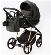 Детская коляска Adamex Quantum Special Edition 2 в 1 Q-TK752 (Т.ЗЕЛЕНЫЙ+ЗОЛОТО РАМА) 231902534
