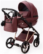 Детская коляска Adamex Quantum Superstar Deluxe 2 в 1 Q-STAR141-K (БОРДОВ.КОЖА+БОРДОВ.ДНО+РОЗОВ.ЗОЛОТО.РАМА) 1765088676