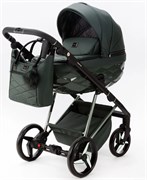 Детская коляска Adamex Quantum Superstar Deluxe 2 в 1 Q-STAR140-K (Т.ЗЕЛЕН.КОЖА+Т.ЗЕЛЕН.ДНО+ХРОМ.РАМА) 1081960921