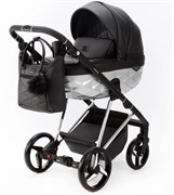 Детская коляска Adamex Quantum Star Deluxe 2 в 1 Q-STAR108-K (ЧЕРН.КОЖА+ХРОМ РАМА) 623631781