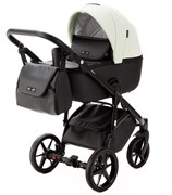 Детская коляска Adamex Nola Deluxe 2 в 1 N-SD104 (КРЕМОВАЯ КОЖА + ЧЕРН.КОЖА) 972115817